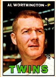 1967 Topps Baseball Cards      399     Al Worthington